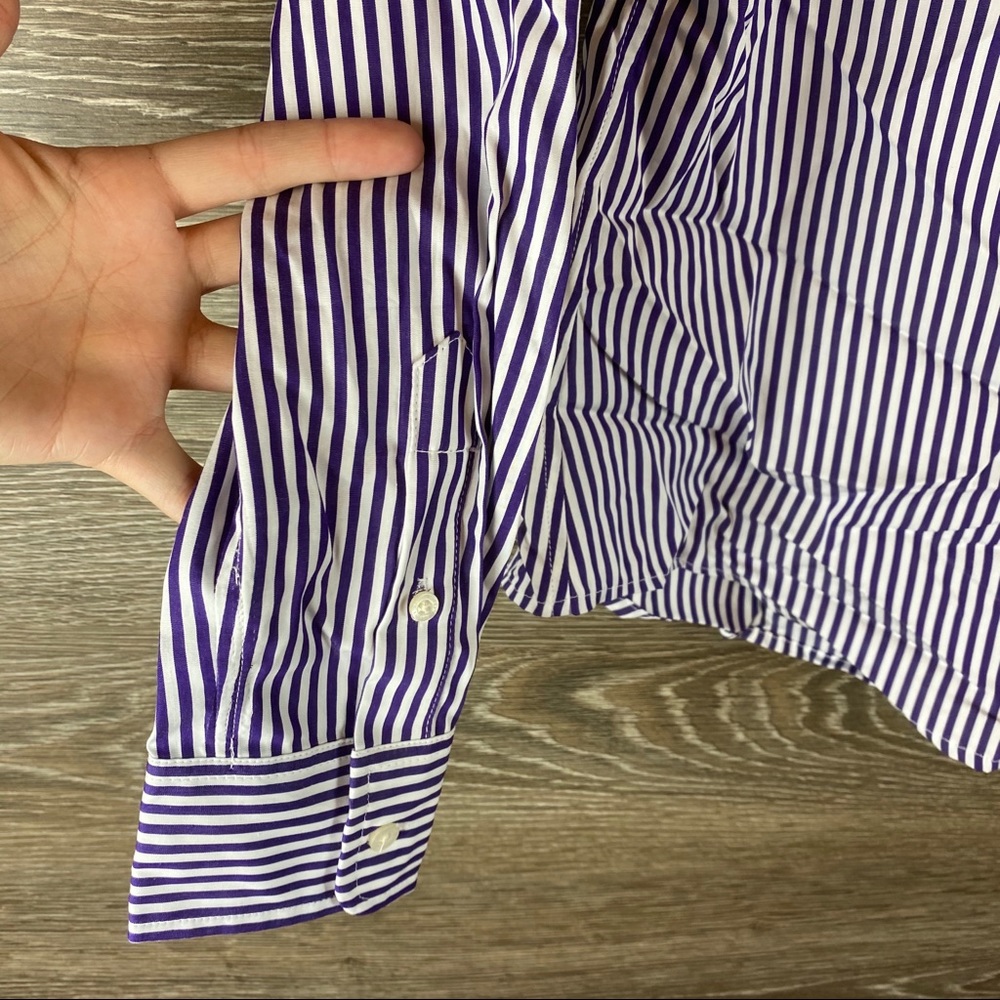 Lauren Ralph Lauren striped button up top NWT - Picture 6 of 8